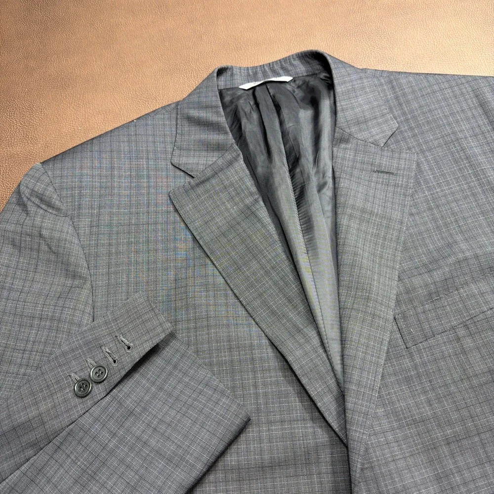CANALI Travel Sport Coat Blazer WATER RESISTANT Gray Check Modern Italy 46L MINT